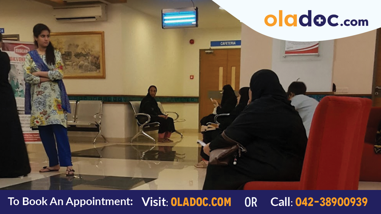 Waiting area at Medicare Cardiac and General Hospital Karachi